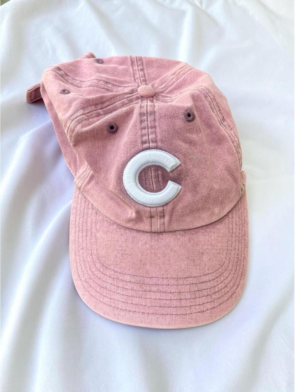 '47 Brand Chicago Cubs Rose Pink Clean Up Dad Hat Adjustable White C Logo Cap